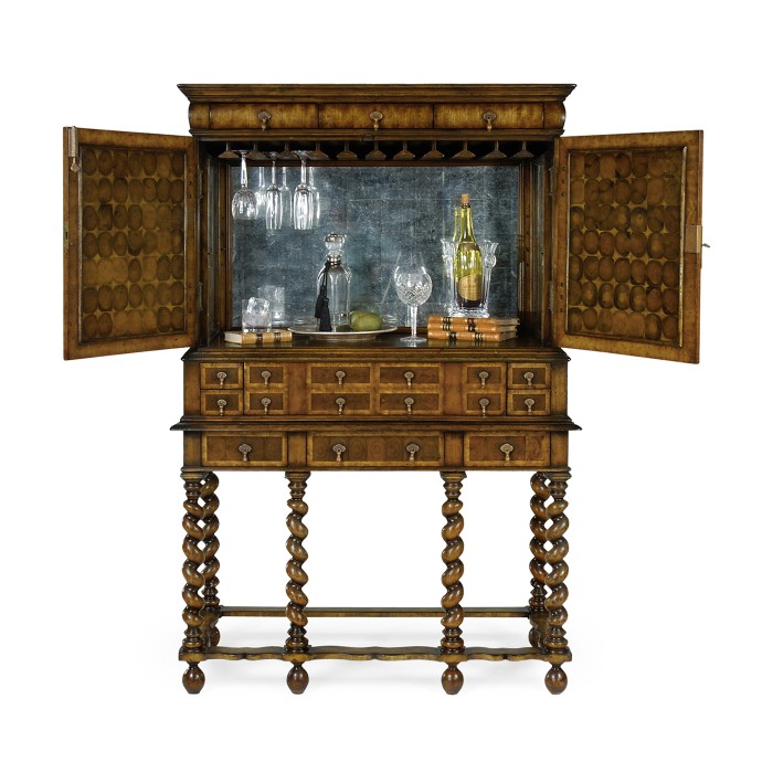 William & Mary Walnut & Oyster TV Cabinet