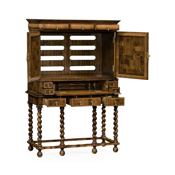 William & Mary Walnut & Oyster TV Cabinet