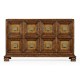 Distressed walnut 2-door cupboard (Square brass handles)