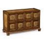 Distressed walnut 2-door cupboard (Square brass handles)