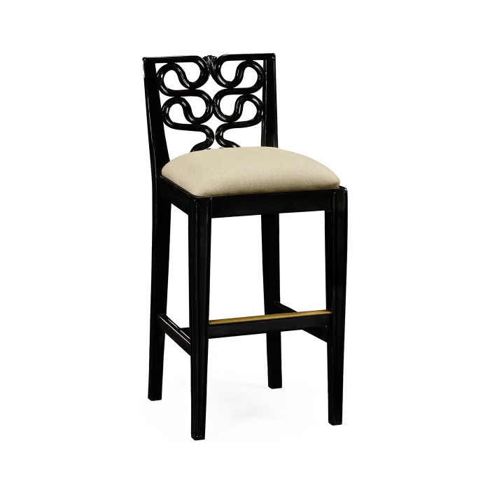Serpentine Back Bar Stool Side Chair