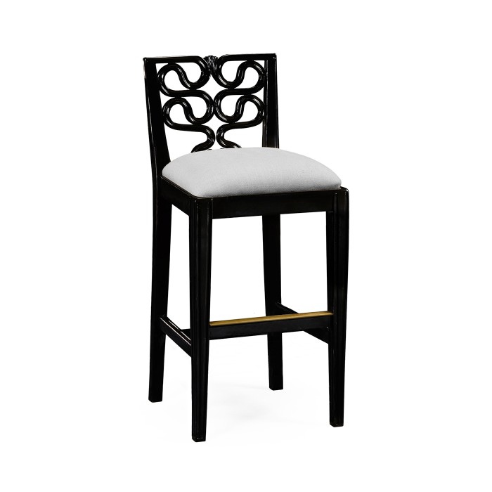 Serpentine Back Bar Stool Side Chair