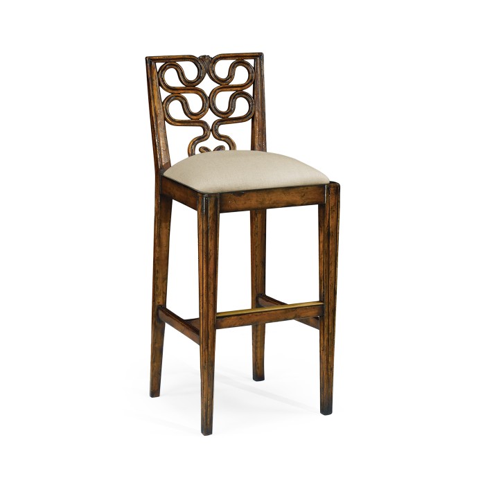 Serpentine Back Bar Stool Side Chair