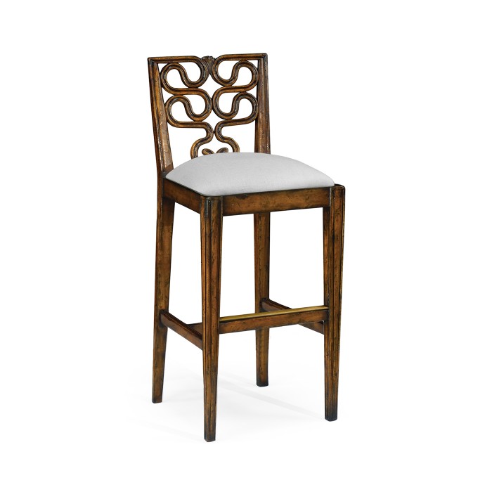 Serpentine Back Bar Stool Side Chair