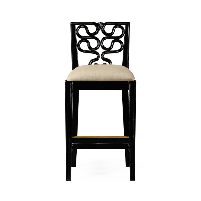 Serpentine Back Counter Stool Side Chair