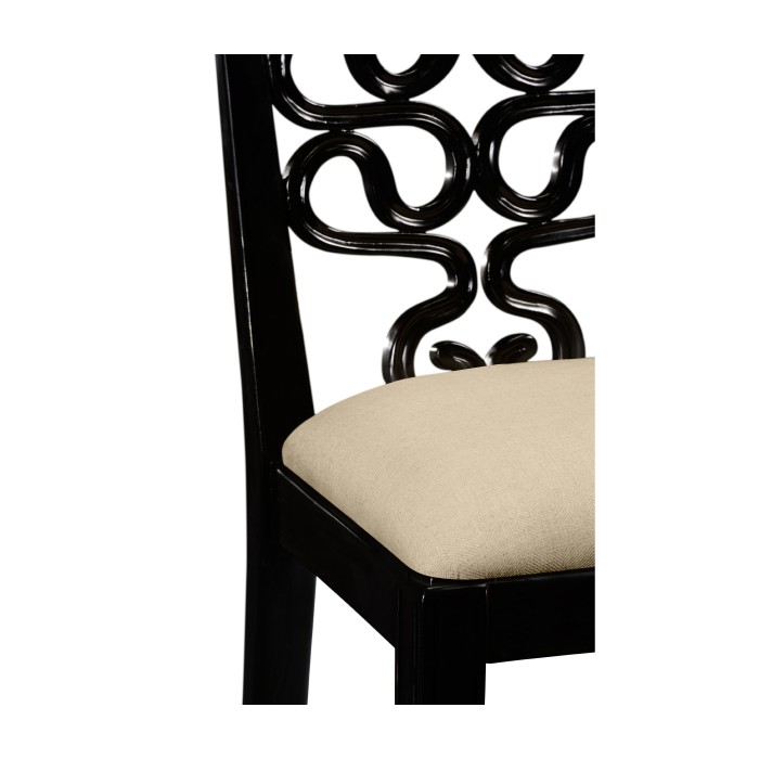 Serpentine Back Counter Stool Side Chair
