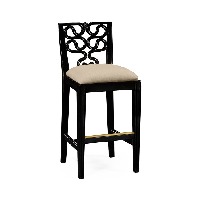 Serpentine Back Counter Stool Side Chair