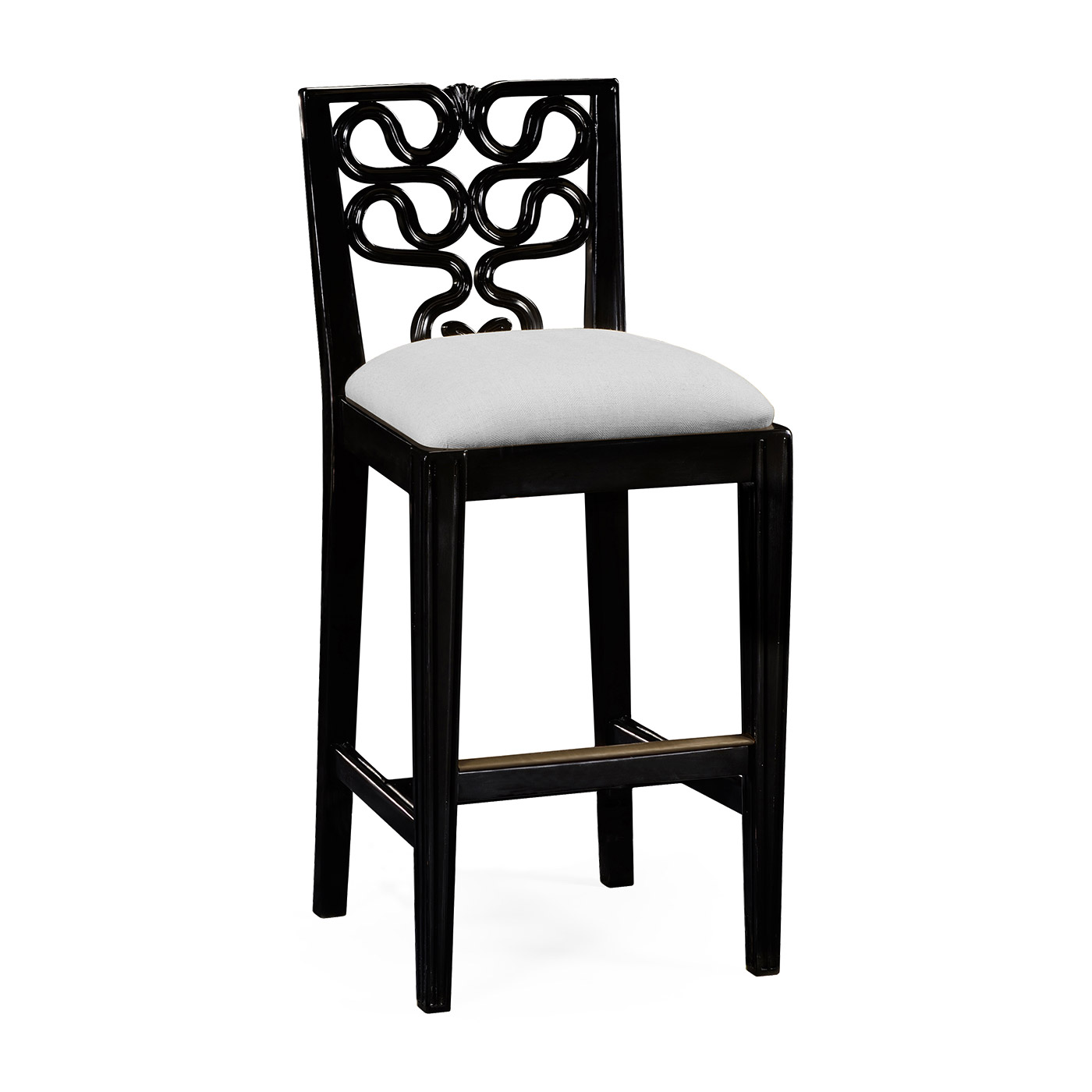 Serpentine Back Counter Stool Side Chair