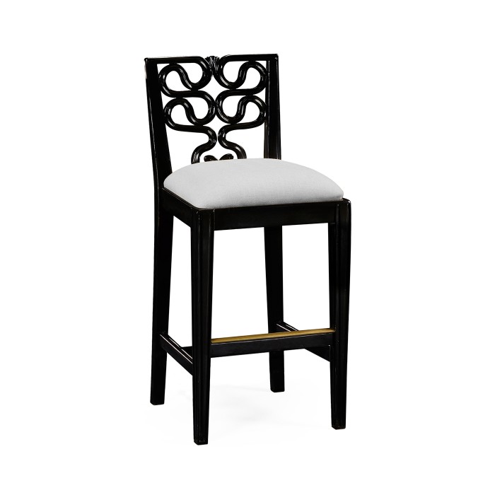 Serpentine Back Counter Stool Side Chair