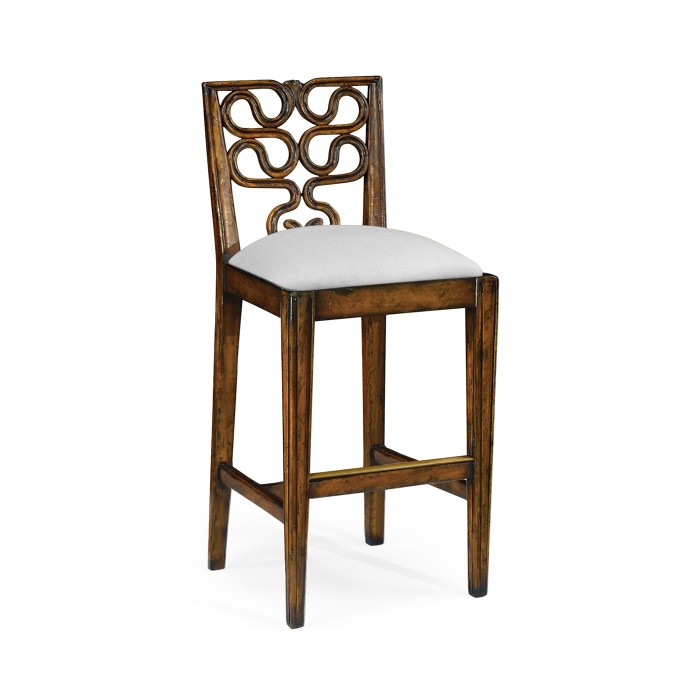 Serpentine Back Counter Stool Side Chair