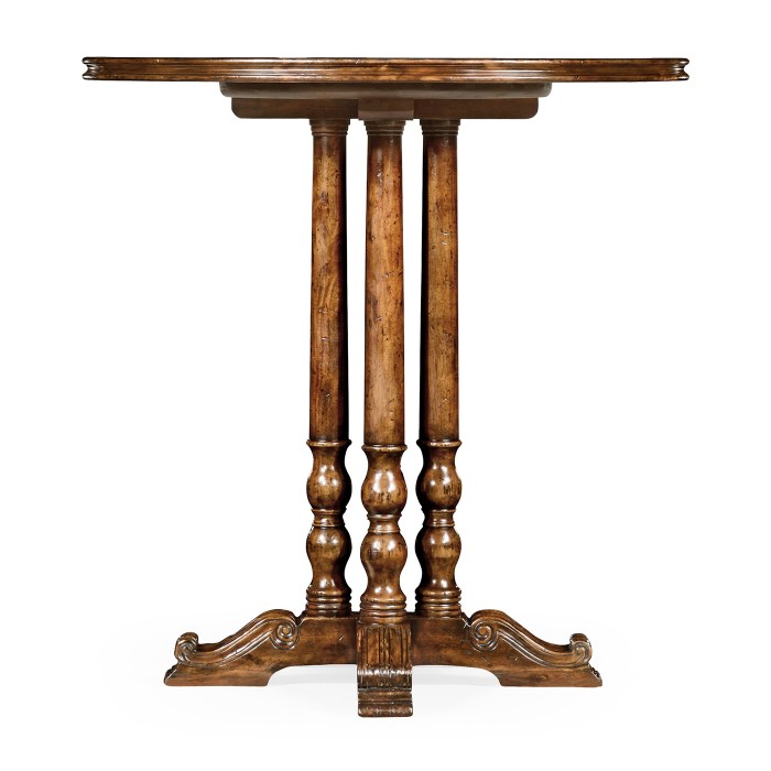 Round counter table with planked top