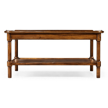 Square rustic walnut coffee table