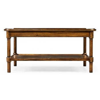 Square rustic walnut coffee table