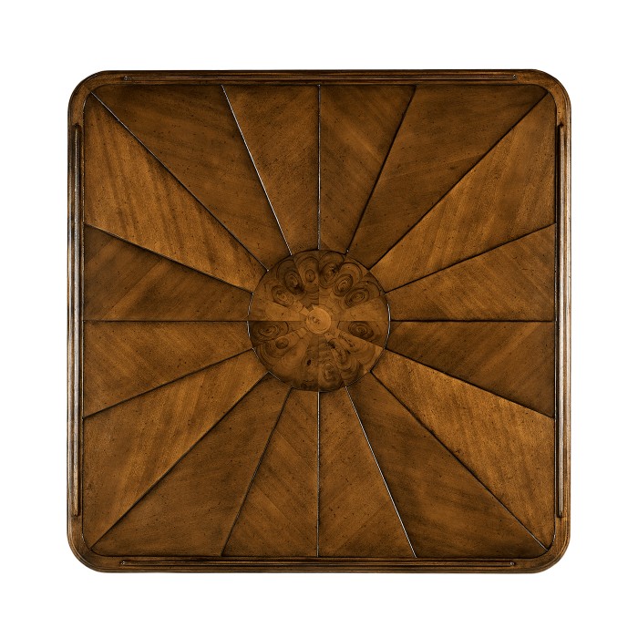 Square rustic walnut coffee table
