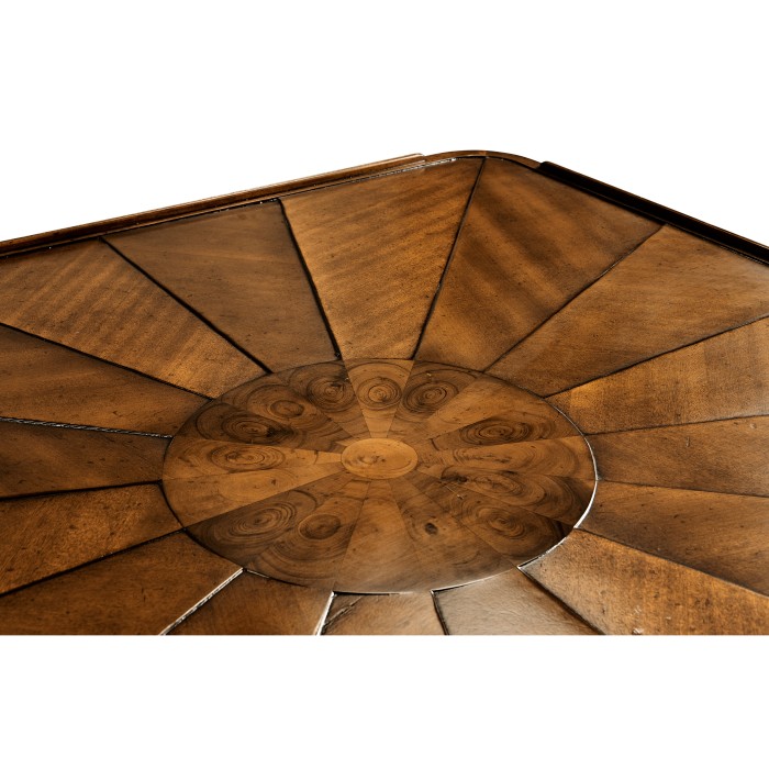 Square rustic walnut coffee table