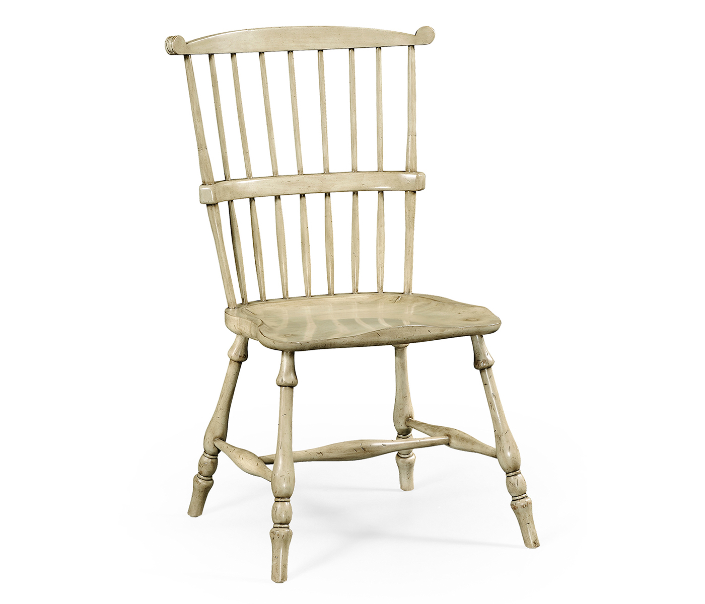 Grey painted windsor chair (Side)