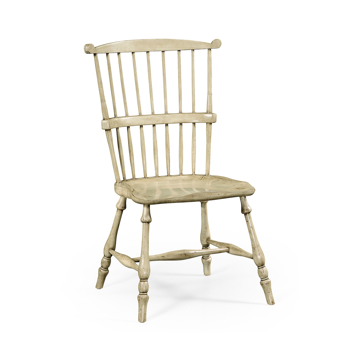 Grey painted windsor chair (Side)