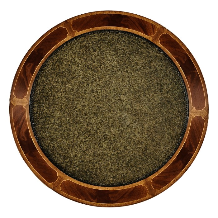 Mahogany Drum Table (Green Leather)