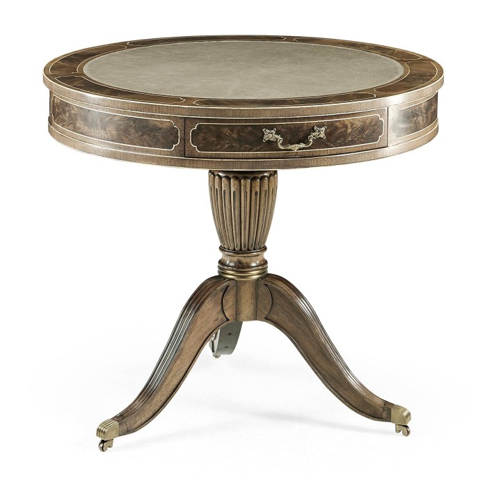 Bleached Mahogany Drum Table