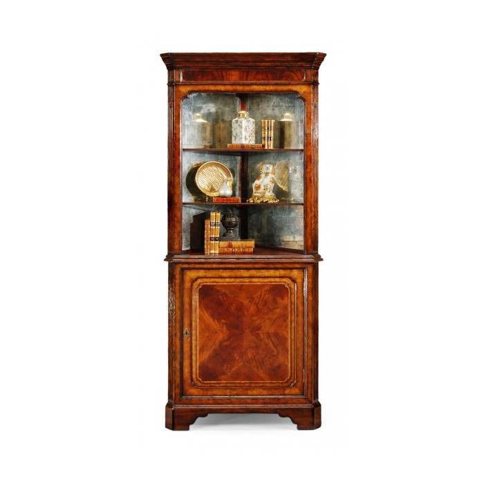 Mahogany Open Corner Cabinet with Cupboard