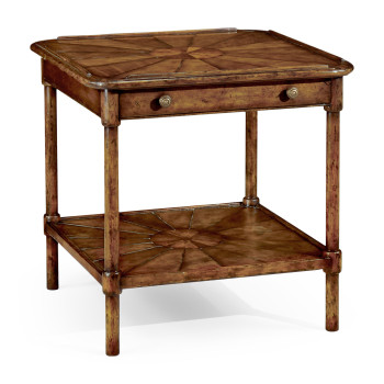 Rustic walnut two-tier table