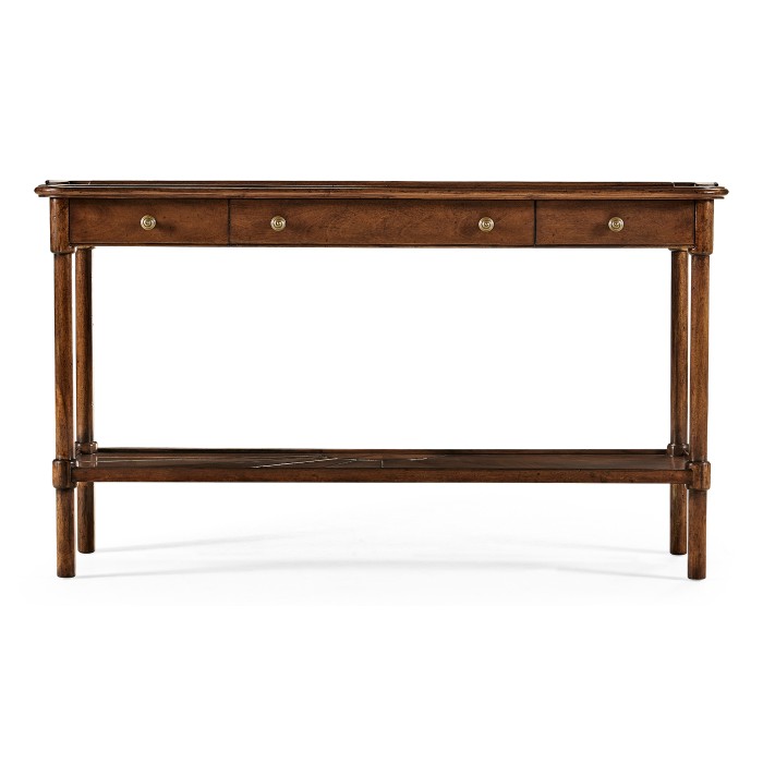 Rustic walnut console