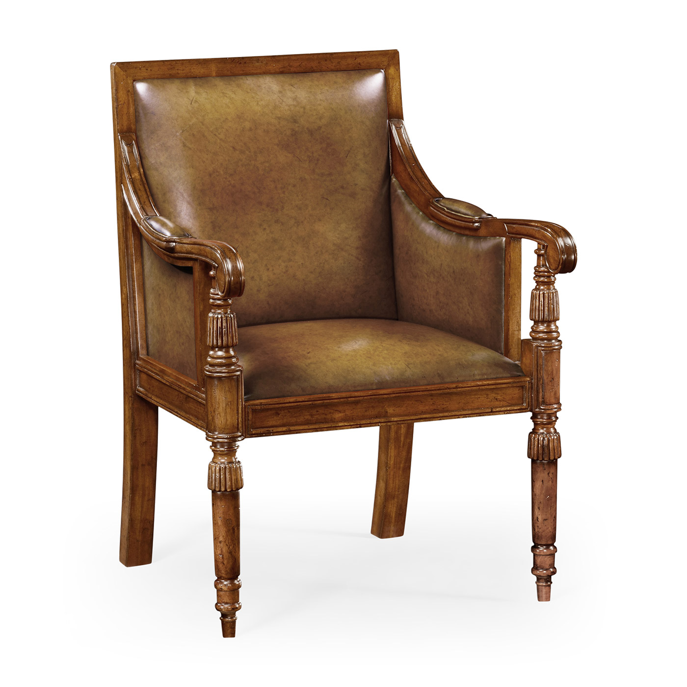 Regency Style Walnut Bergère Arm Chair
