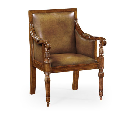 Regency Style Walnut Bergère Arm Chair