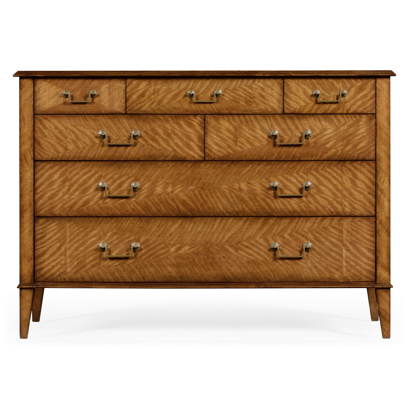 Satinwood large chest of drawers