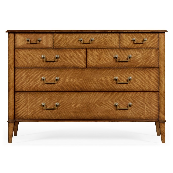 Satinwood large chest of drawers