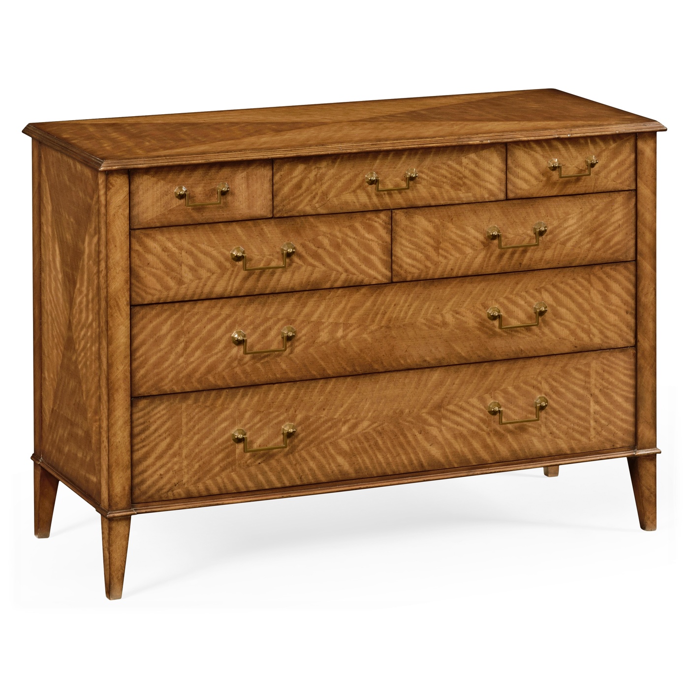 Satinwood large chest of drawers