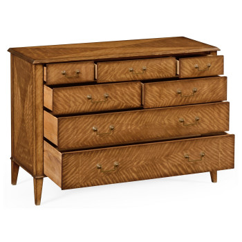 Satinwood large chest of drawers
