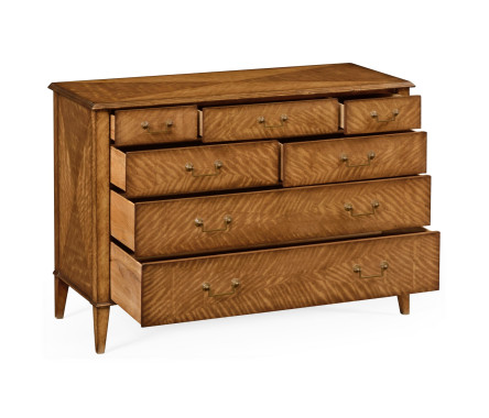 Satinwood large chest of drawers