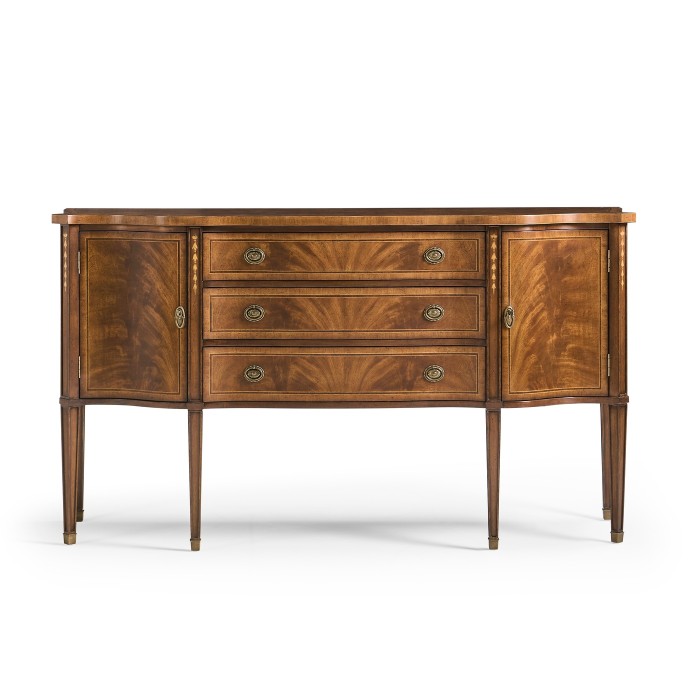 Windsor Crotch Walnut Breakfront Sideboard