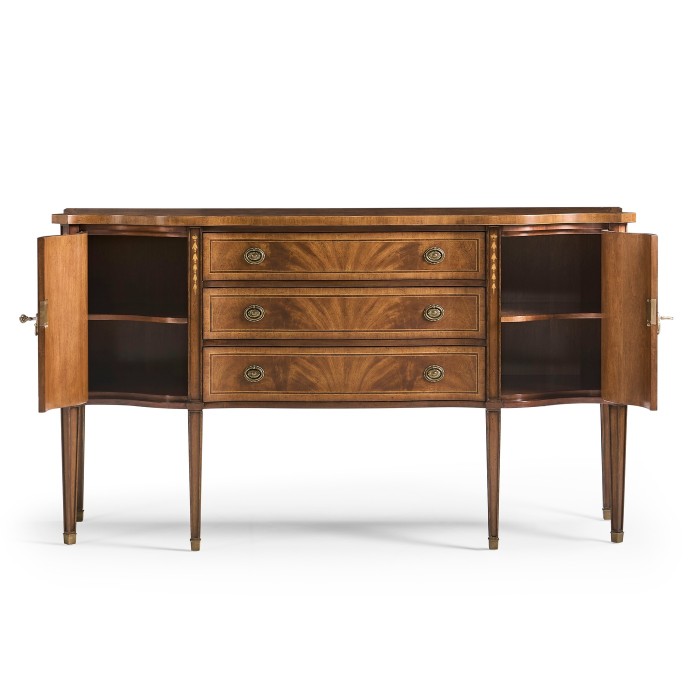 Windsor Crotch Walnut Breakfront Sideboard