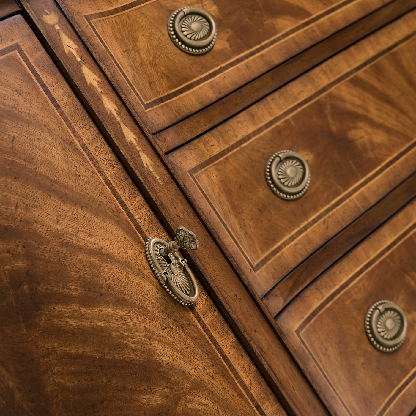 Windsor Crotch Walnut Breakfront Sideboard