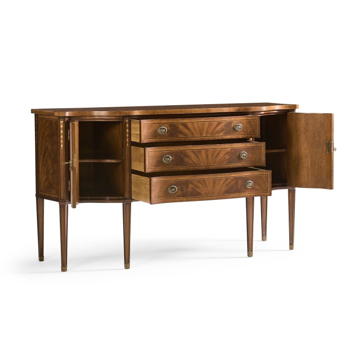 Windsor Crotch Walnut Breakfront Sideboard