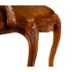 Leather Upholstered Rococo Arm Chair with Medium Antique Chestnut Leather