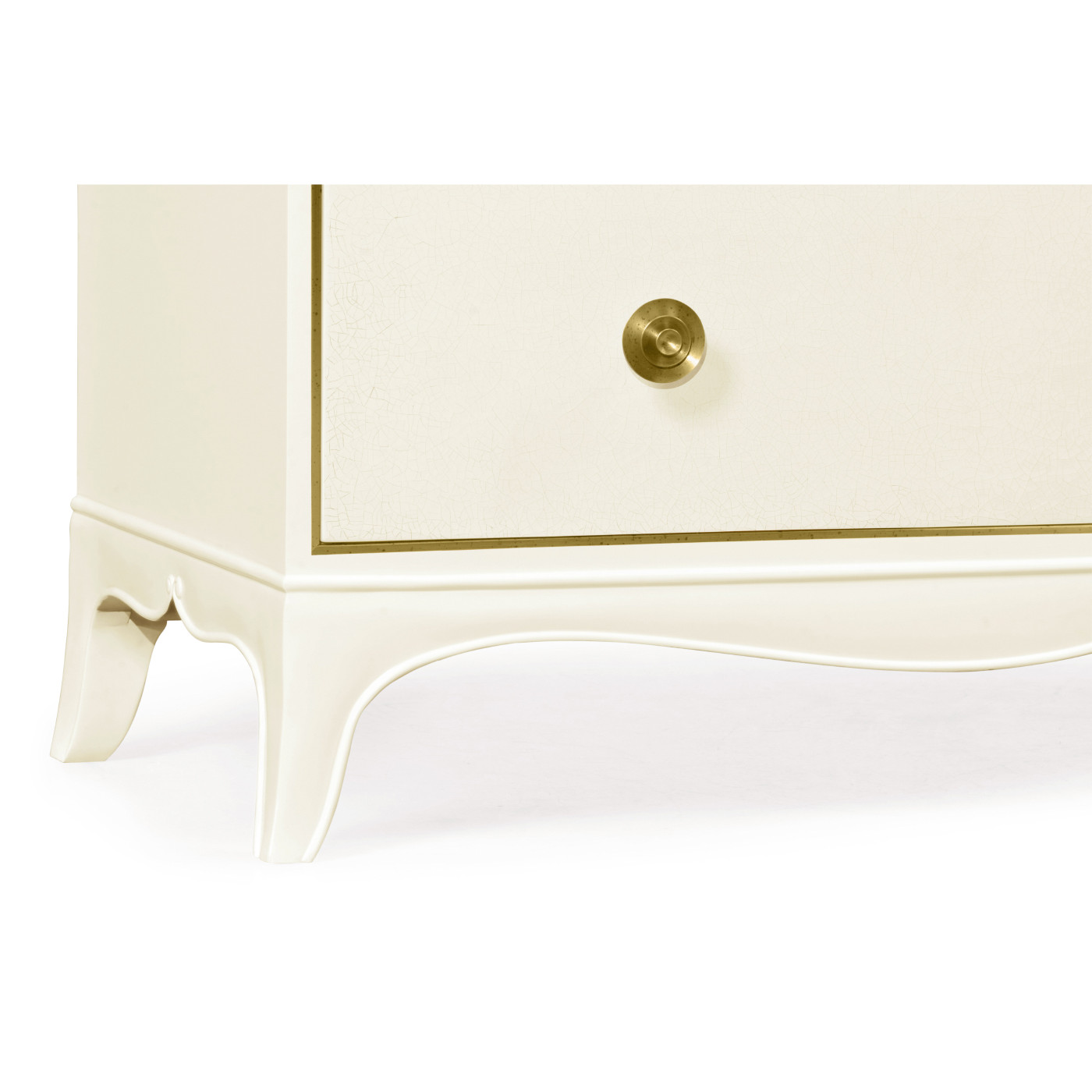 Ivory & Crackle Ceramic Lacquered Chest of Four Drawers