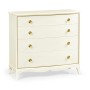 Ivory & Crackle Ceramic Lacquered Chest of Four Drawers