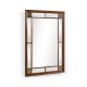 Rectangular Walnut Panelled Mirror with Brass Details