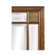 Rectangular Walnut Panelled Mirror with Brass Details