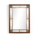 Rectangular Walnut Panelled Mirror with Brass Details