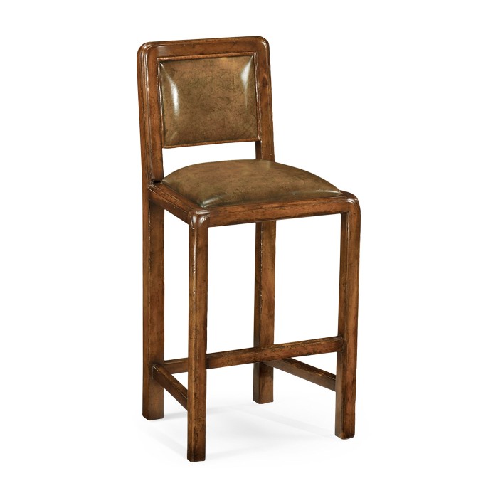 Counter Side chair with leather upholstery