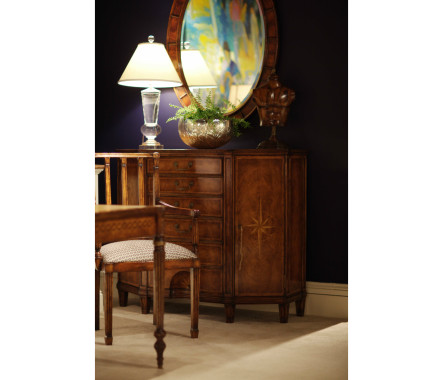 Crotch Mahogany Veneered Oval Panelled Mirror