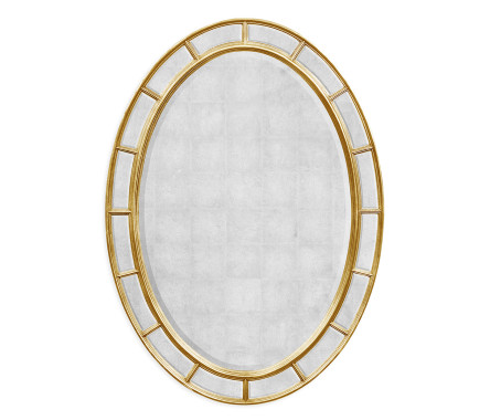 Oval antique gold mirror (Églomisé)