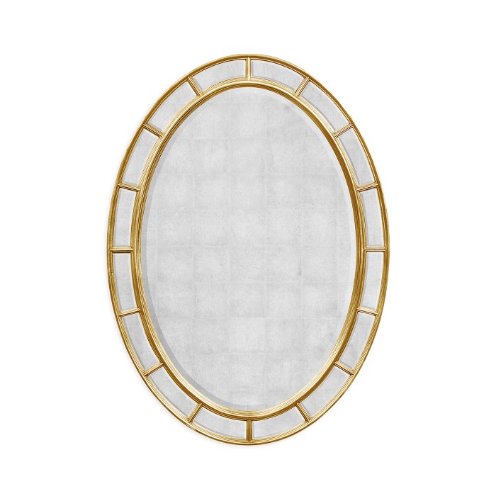 Oval antique gold mirror (Églomisé)