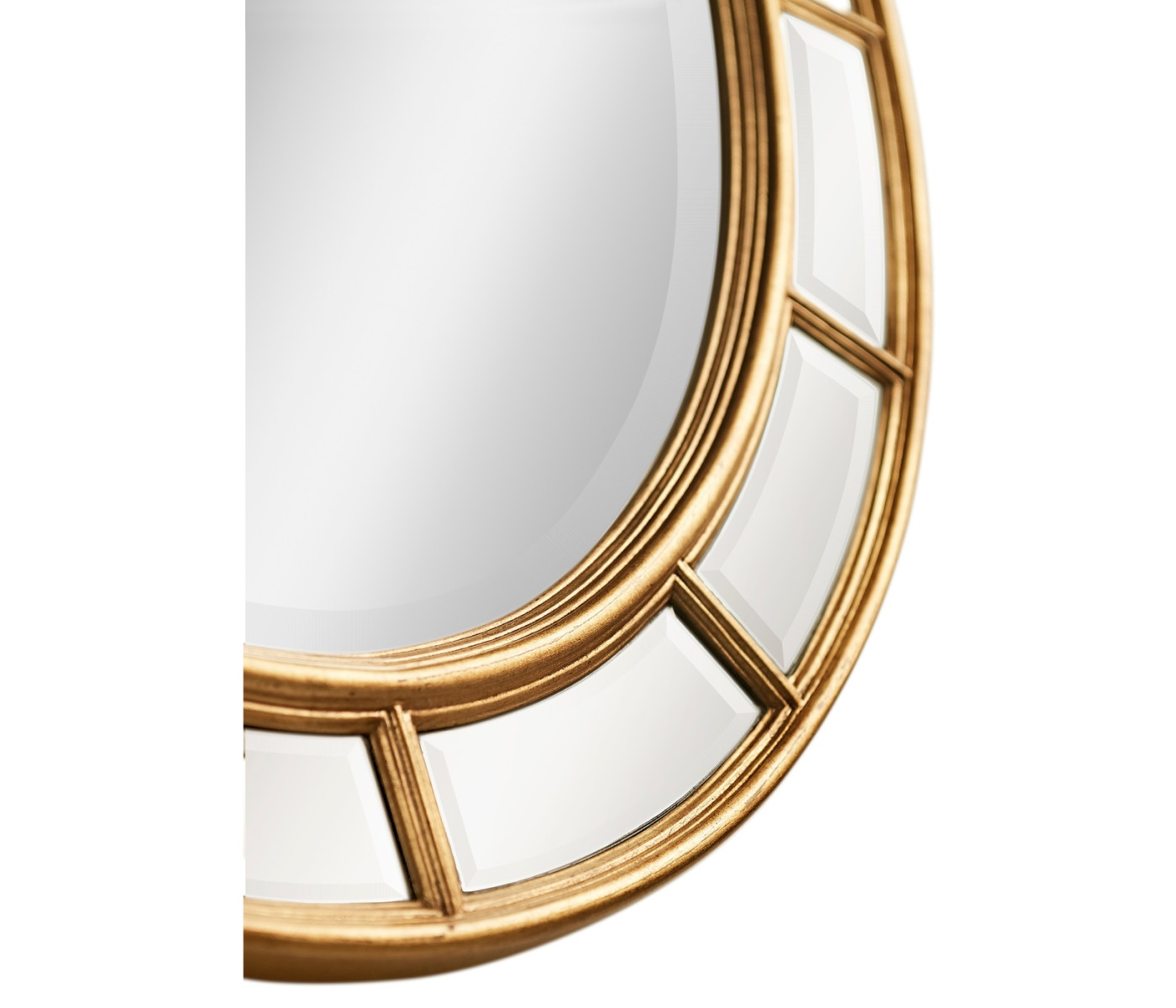 Oval panelled gilded mirror (Plain mirror glass)