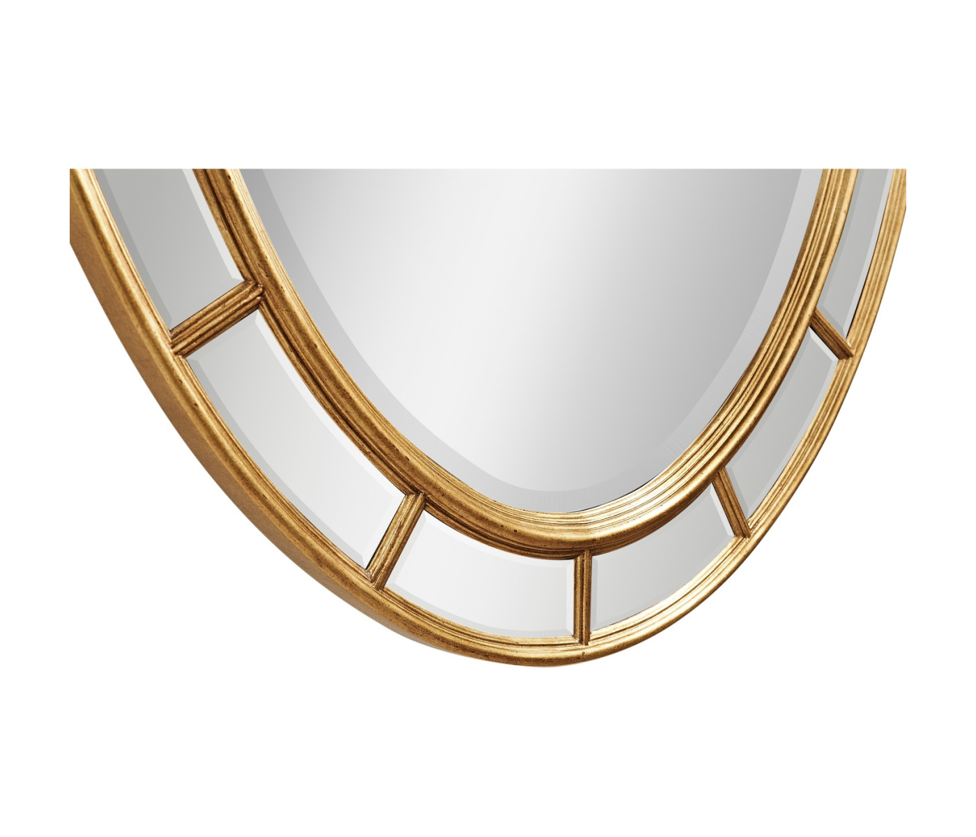 Oval panelled gilded mirror (Plain mirror glass)