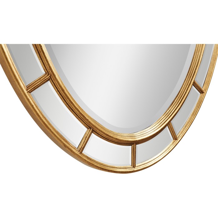 Oval panelled gilded mirror (Plain mirror glass)
